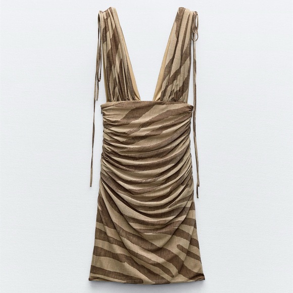 NWOT Zara printed mini tulle dress - Picture 1 of 2